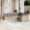 Image de vidaXL Salon de jardin avec coussins 9 pcs beige résine tressée