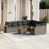 Image de vidaXL Salon de jardin avec coussins 10 pcs gris résine tressée