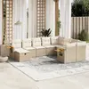 Image de vidaXL Salon de jardin avec coussins 10 pcs beige résine tressée