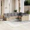 Image de vidaXL Salon de jardin avec coussins 10 pcs beige résine tressée