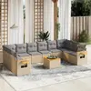Image de vidaXL Salon de jardin 11 pcs avec coussins beige résine tressée