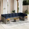 Image de vidaXL Salon de jardin 11 pcs avec coussins gris résine tressée