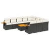 Image de vidaXL Salon de jardin 11 pcs avec coussins noir résine tressée