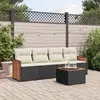 Image de vidaXL Salon de jardin 5 pcs avec coussins noir résine tressée