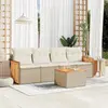Image de vidaXL Salon de jardin avec coussins 5 pcs beige résine tressée