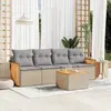 Image de vidaXL Salon de jardin avec coussins 5 pcs beige résine tressée