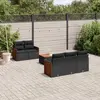 Image de vidaXL Salon de jardin 6 pcs avec coussins noir résine tressée