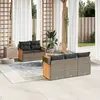 Image de vidaXL Salon de jardin 6 pcs avec coussins gris résine tressée