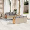 Image de vidaXL Salon de jardin avec coussins 7 pcs beige résine tressée