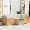 Image de vidaXL Salon de jardin avec coussins 7 pcs beige résine tressée