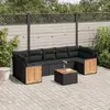 Image de vidaXL Salon de jardin 8 pcs avec coussins noir résine tressée