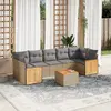 Image de vidaXL Salon de jardin avec coussins 8 pcs beige résine tressée