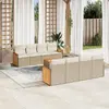 Image de vidaXL Salon de jardin avec coussins 9 pcs beige résine tressée