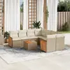 Image de vidaXL Salon de jardin avec coussins 9 pcs beige résine tressée