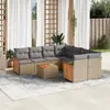 Image de vidaXL Salon de jardin avec coussins 9 pcs beige résine tressée