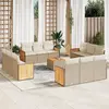 Image de vidaXL Salon de jardin avec coussins 13 pcs beige résine tressée