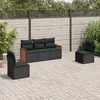 Image de vidaXL Salon de jardin 5 pcs avec coussins noir résine tressée