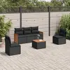 Image de vidaXL Salon de jardin 6 pcs avec coussins noir résine tressée