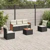 Image de vidaXL Salon de jardin 6 pcs avec coussins noir résine tressée