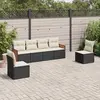 Image de vidaXL Salon de jardin 6 pcs avec coussins noir résine tressée