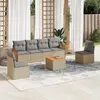 Image de vidaXL Salon de jardin avec coussins 7 pcs beige résine tressée