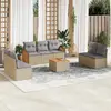 Image de vidaXL Salon de jardin avec coussins 8 pcs beige résine tressée