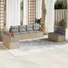 Image de vidaXL Salon de jardin avec coussins 8 pcs beige résine tressée