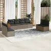 Image de vidaXL Salon de jardin 8 pcs avec coussins gris résine tressée