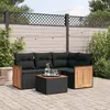 Image de vidaXL Salon de jardin 5 pcs avec coussins noir résine tressée
