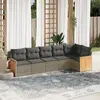 Image de vidaXL Salon de jardin 6 pcs avec coussins gris résine tressée