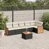 Image de vidaXL Salon de jardin 7 pcs avec coussins noir résine tressée