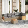 Image de vidaXL Salon de jardin avec coussins 7 pcs beige résine tressée