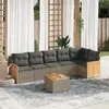 Image de vidaXL Salon de jardin avec coussins 7 pcs gris résine tressée