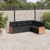 Image de vidaXL Salon de jardin 6 pcs avec coussins noir résine tressée