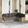 Image de vidaXL Salon de jardin 6 pcs avec coussins gris résine tressée