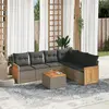 Image de vidaXL Salon de jardin avec coussins 7 pcs gris résine tressée
