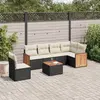 Image de vidaXL Salon de jardin 7 pcs avec coussins noir résine tressée