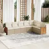 Image de vidaXL Salon de jardin avec coussins 7 pcs beige résine tressée