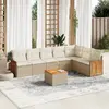 Image de vidaXL Salon de jardin avec coussins 8 pcs beige résine tressée