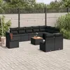 Image de vidaXL Salon de jardin 11 pcs avec coussins noir résine tressée