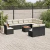 Image de vidaXL Salon de jardin 11 pcs avec coussins noir résine tressée