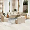 Image de vidaXL Salon de jardin 11 pcs avec coussins beige résine tressée