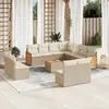 Image de vidaXL Salon de jardin avec coussins 12 pcs beige résine tressée