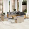 Image de vidaXL Salon de jardin avec coussins 12 pcs beige résine tressée