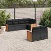 Image de vidaXL Salon de jardin 7 pcs avec coussins noir résine tressée