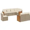 Image de vidaXL Salon de jardin avec coussins 9 pcs beige résine tressée