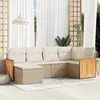 Image de vidaXL Salon de jardin avec coussins 6 pcs beige résine tressée