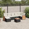 Image de vidaXL Salon de jardin 8 pcs avec coussins noir résine tressée
