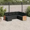 Image de vidaXL Salon de jardin 7 pcs avec coussins noir résine tressée