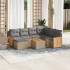 Image de vidaXL Salon de jardin avec coussins 8 pcs beige résine tressée